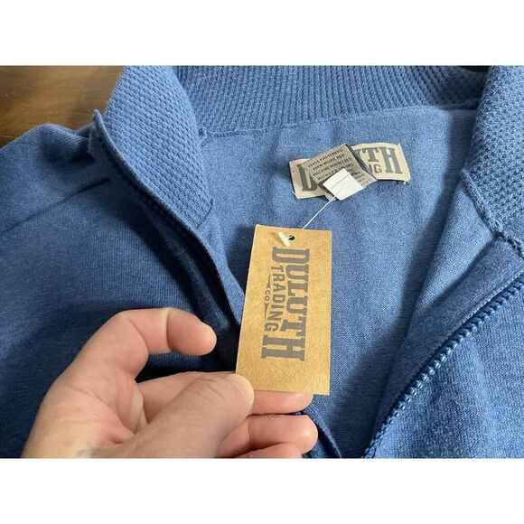Duluth Trading Co Men's Blue Yonder Full Zip Mock Sweater Large - Picture 8 of 14